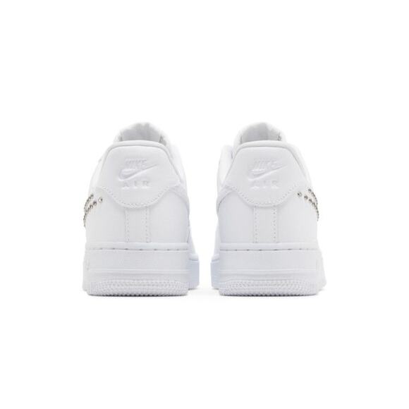 Nike Air Force 1 Low "White/Metallic Silver" Studded sneakers Woman's Size 9.5 - Picture 4 of 7